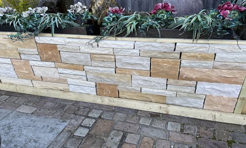 Natural Sandstone Walling - Pitched Faced - Imperial Cream - (Individually)