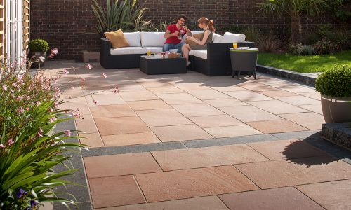 Marshalls - Fairstone Flamed Narias Garden Paving - Autumn Bronze - Project Pack