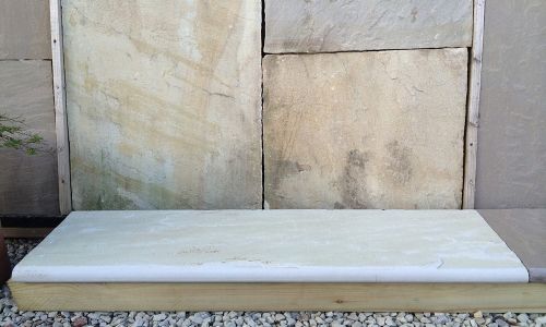 Indian Sandstone Bullnosed Steps and Corners - Riven Mint Fossil 3