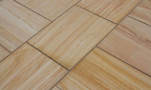 Castacrete - Sawn and Honed - Teakwood Sandstone - Patio Pack (New Pack And Slab Size)