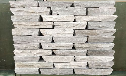 Indian Sandstone Walling - Tumbled - Kandla Grey Blocks - (Individual Blocks)
