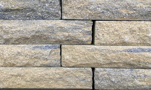 Pitched Face Walling Blocks - Weathered Buff